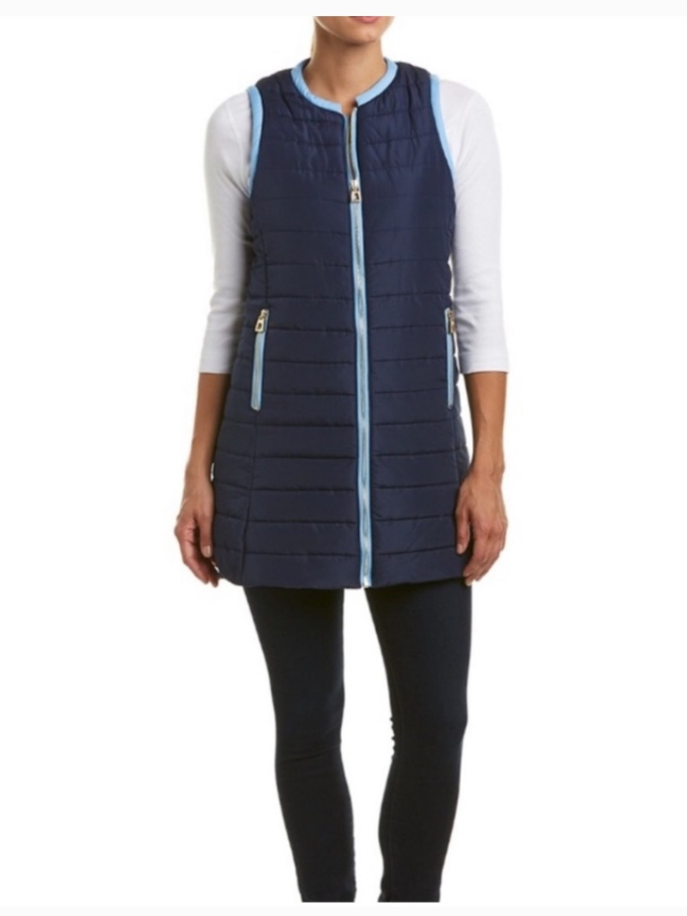 Sail to Sable Long Puffer Vest Navy S